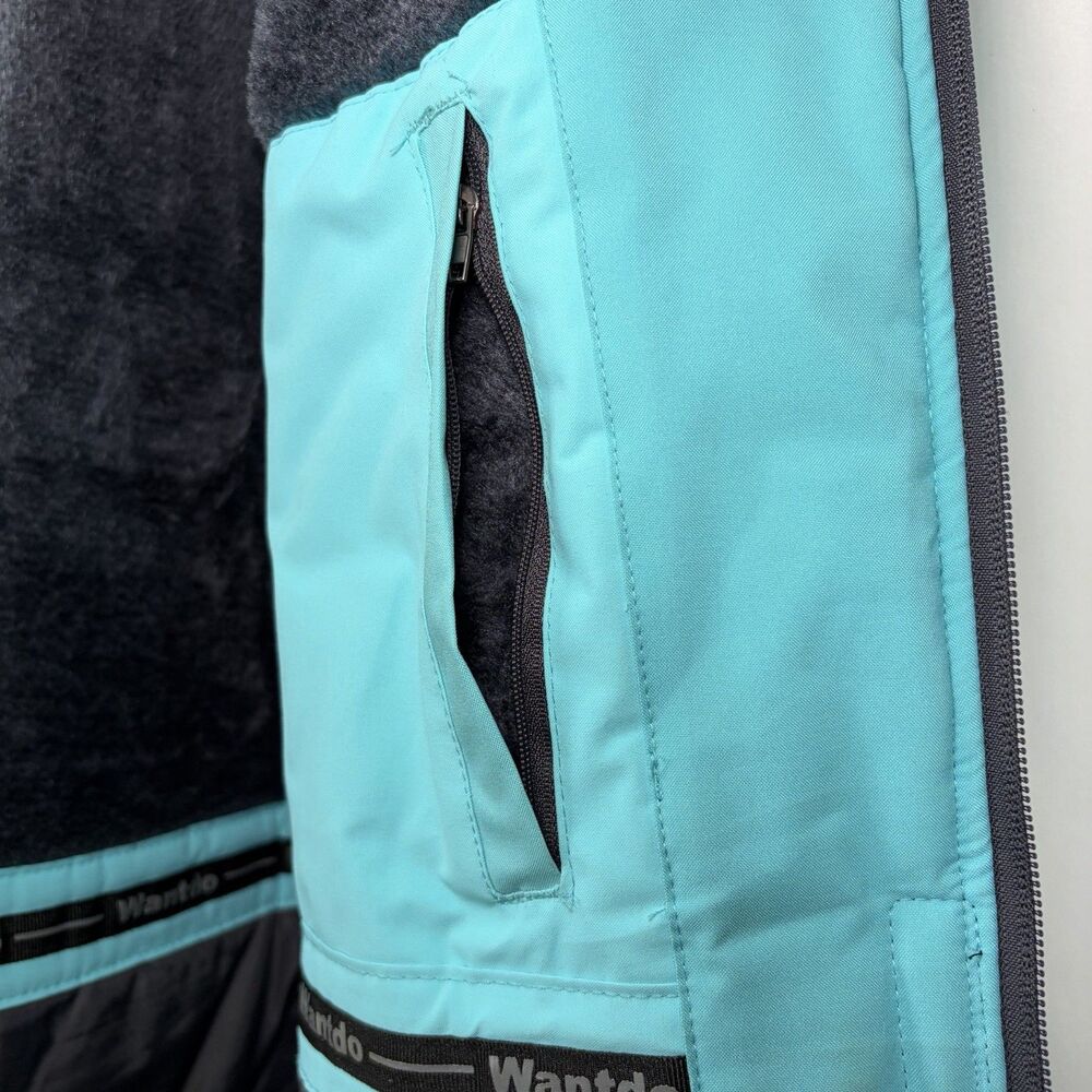 Wantdo Ski Snowboard Jacket Women Large Light Blue Fleece Lined Insulated Hooded - Picture 11 of 16